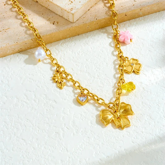 18K Gold Plated Premium Stainless Steel Charm Necklace
