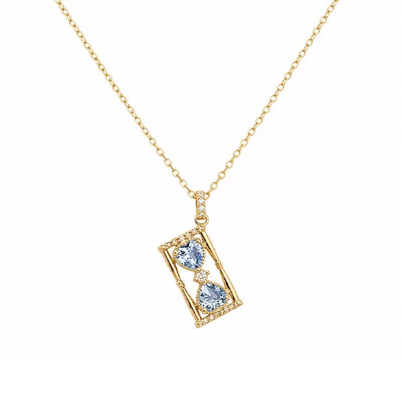Elegant Hourglass Crystal Pendant Necklace