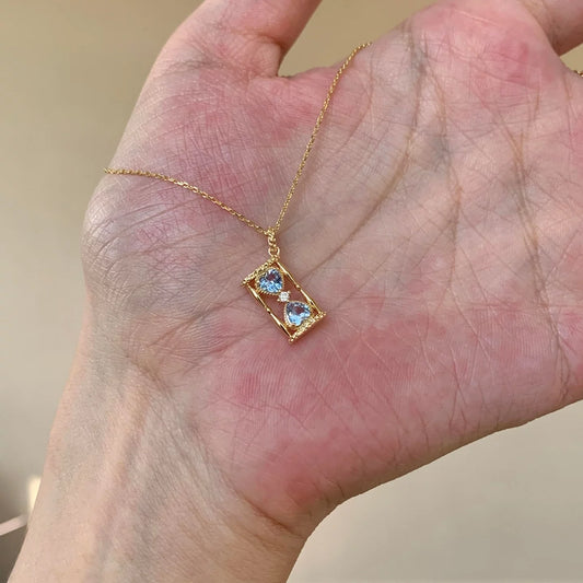 Elegant Hourglass Crystal Pendant Necklace