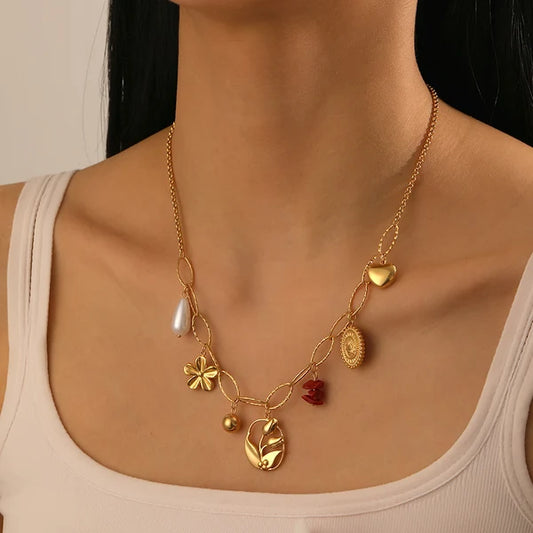 18K Gold Plated Premium Stainless Steel Charm Necklace