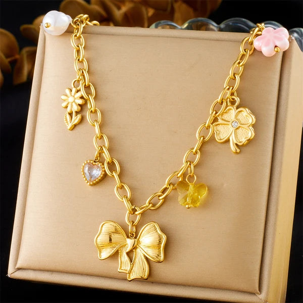 18K Gold Plated Premium Stainless Steel Charm Necklace