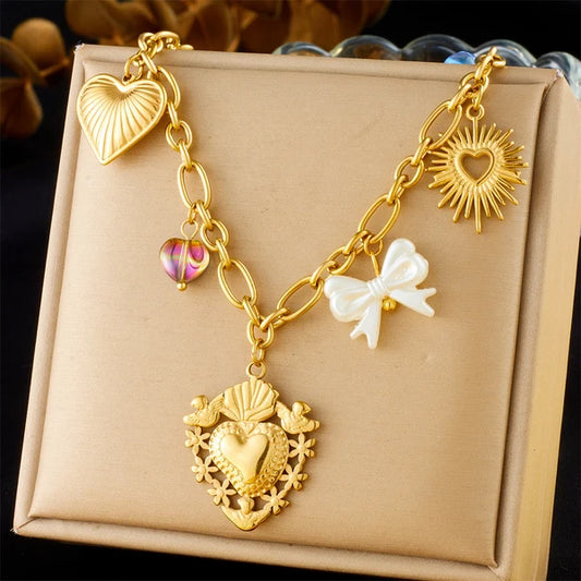 18K Gold Plated Premium Stainless Steel Charm Necklace