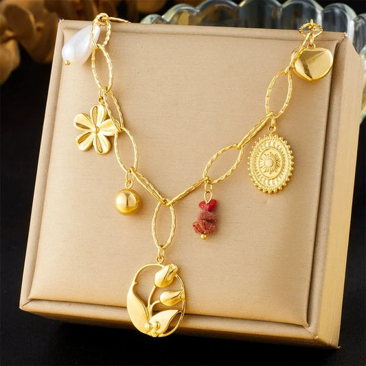 18K Gold Plated Premium Stainless Steel Charm Necklace