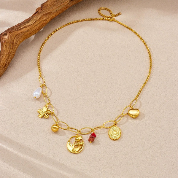 18K Gold Plated Premium Stainless Steel Charm Necklace