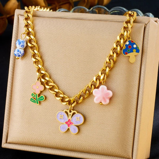18K Gold Plated Premium Stainless Steel Charm Necklace